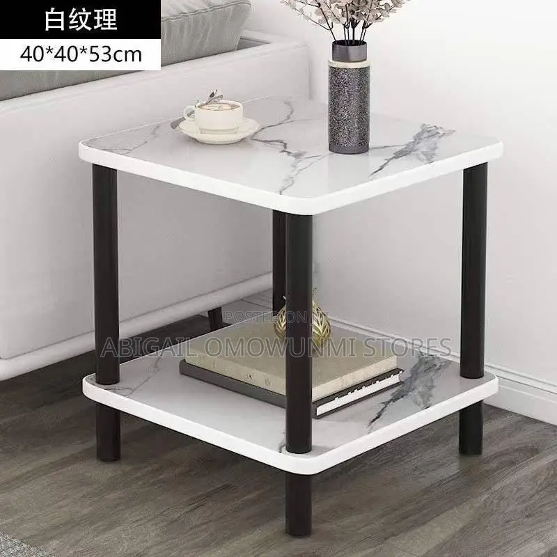 Nordic Side Stool ( Faux Marble) White and Black
