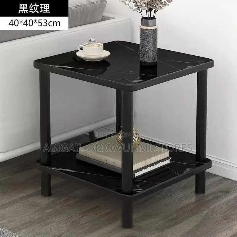 Nordic Side Stool ( Faux Marble) White and Black