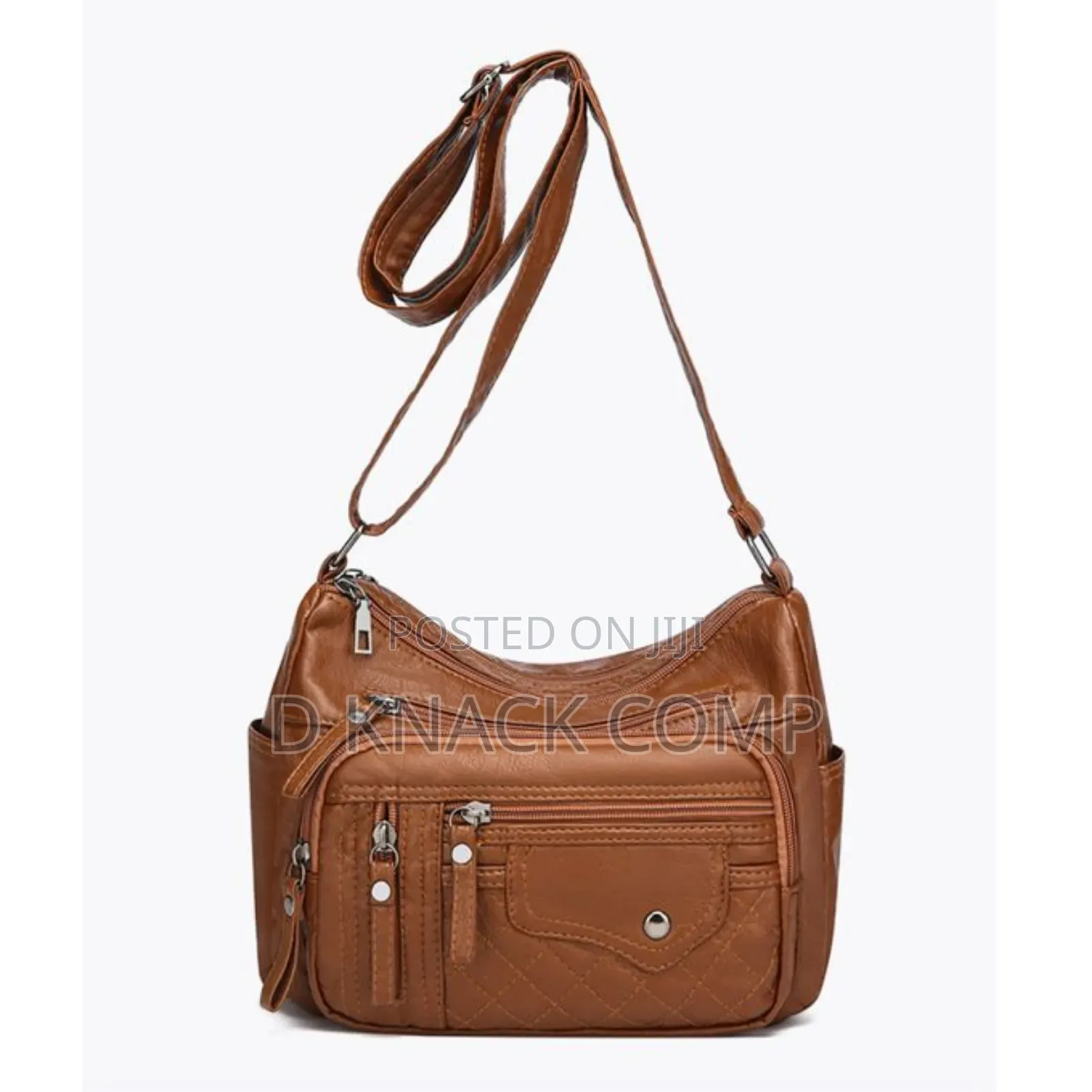Female Multi Zipper Hand/Shoulder Bag, Soft Vegan Leather