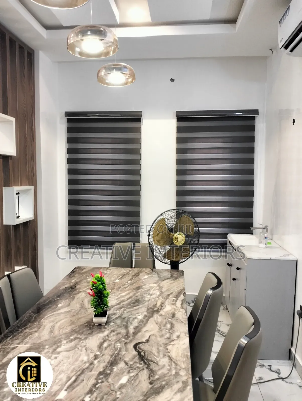 Grey Color Day and Night Window Blinds