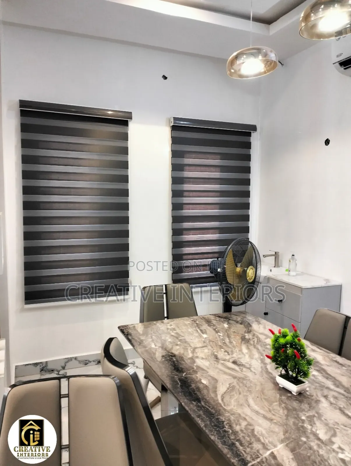 Grey Color Day and Night Window Blinds