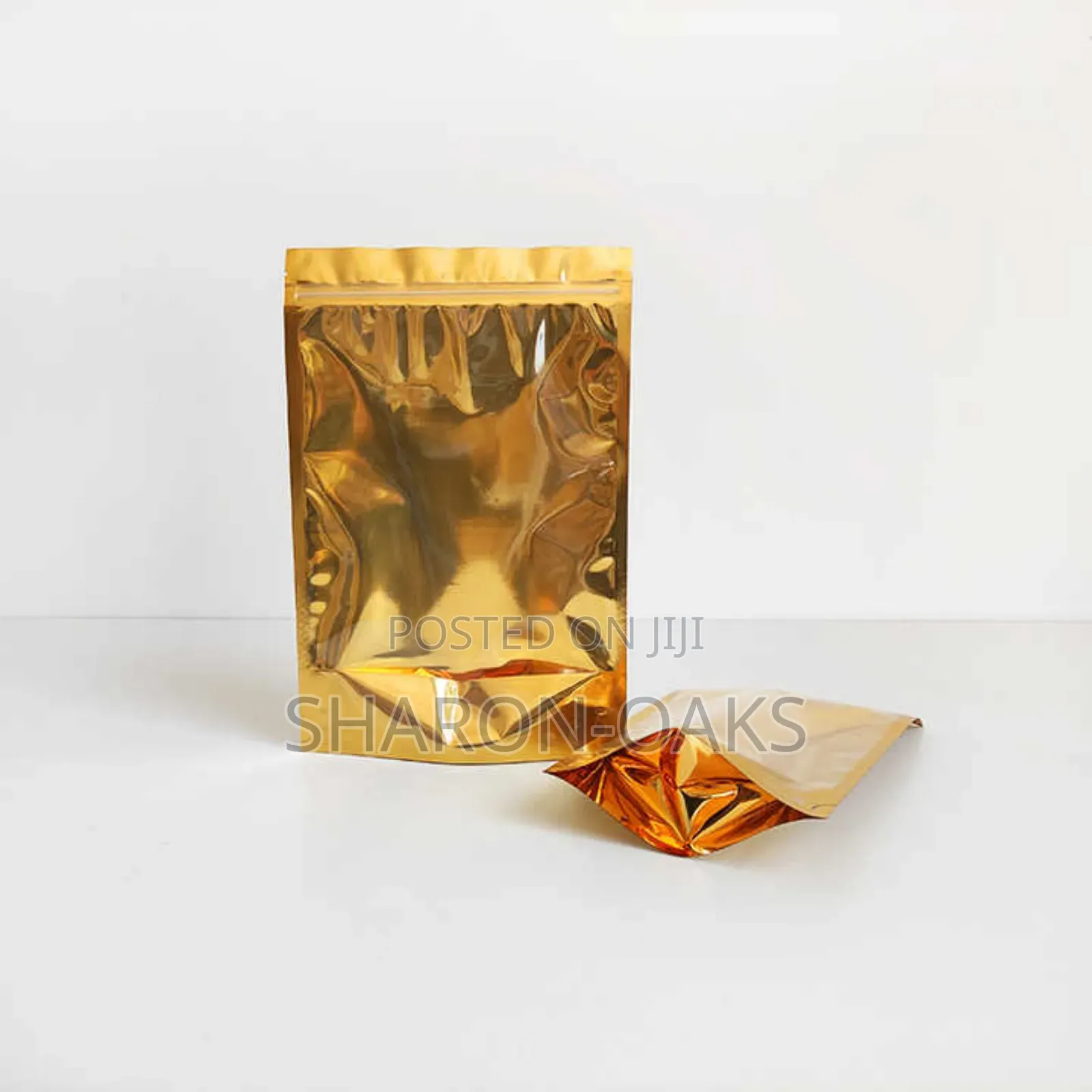 14x20cm Gold Transparent Front Pouch