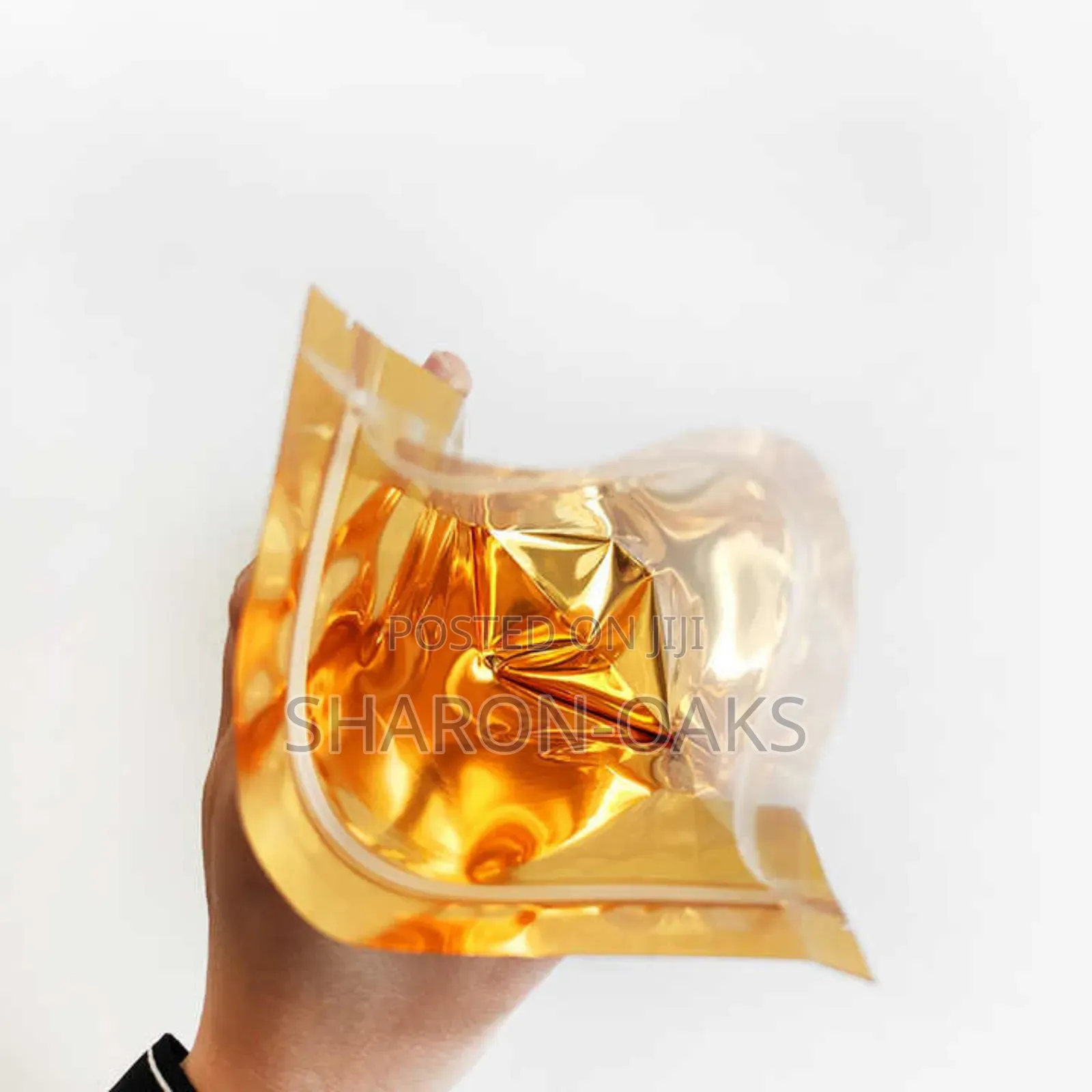 14x20cm Gold Transparent Front Pouch