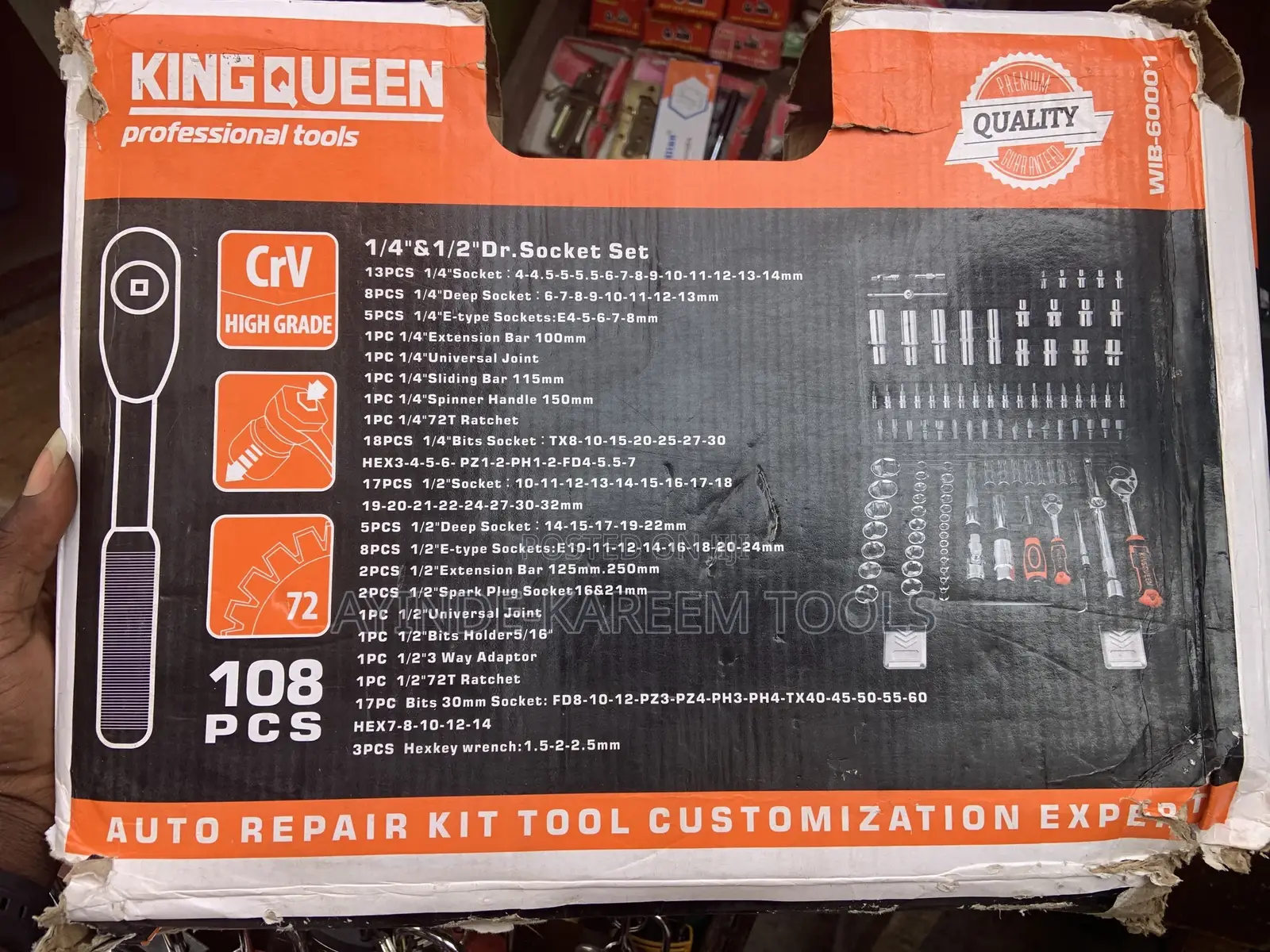 1/4” 1/2” Dr.Socket Set 108pcs/Set