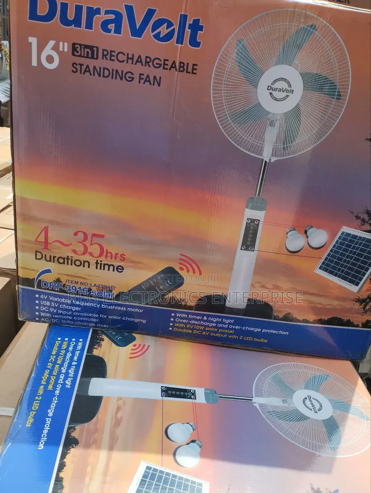 Duravolt 16inches Solar Fan