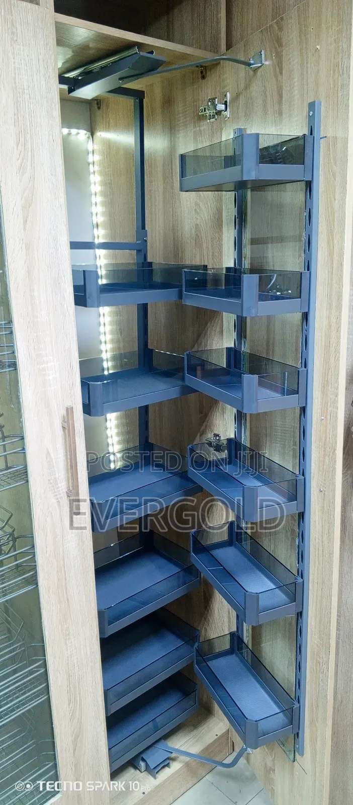 Glass Cabinet Pantry Available With Complete Accessories