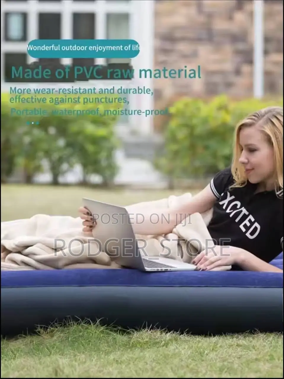 PVC Flocking Air Bed Camping Picnic Travel