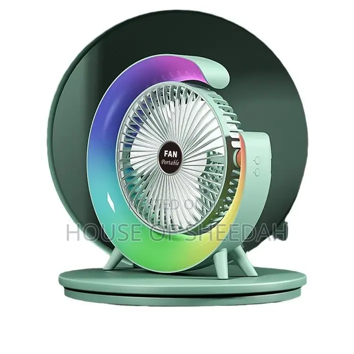 Color Marque Table Fan With Light for Dormitory Office Home