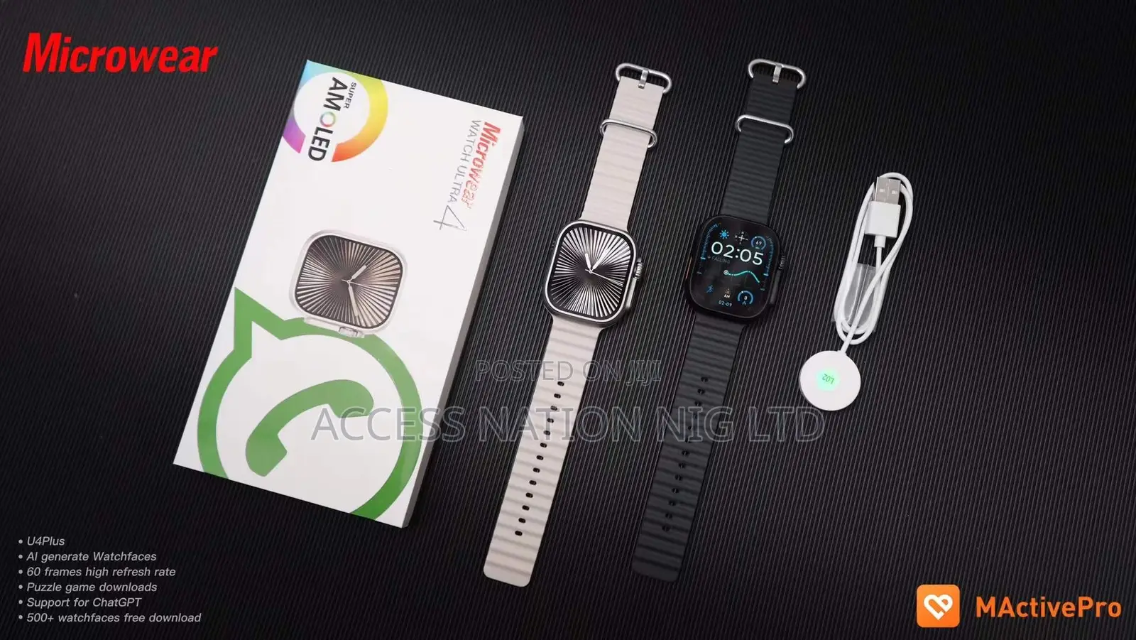 U4plus Super Amoled Ultra 4 Microwear Watch, Ip68 Waterproof