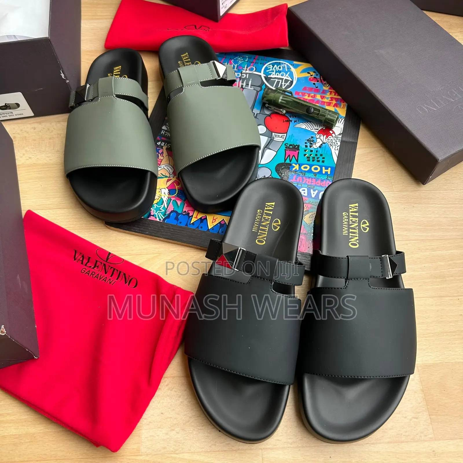 Valentino X Hermes Leather Slipers