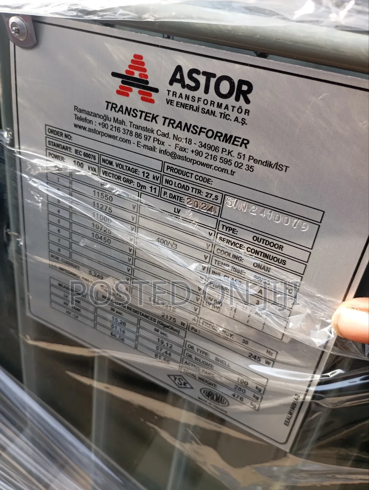 100kva/11kv Astor Highquality Power Transformers 100%Copper