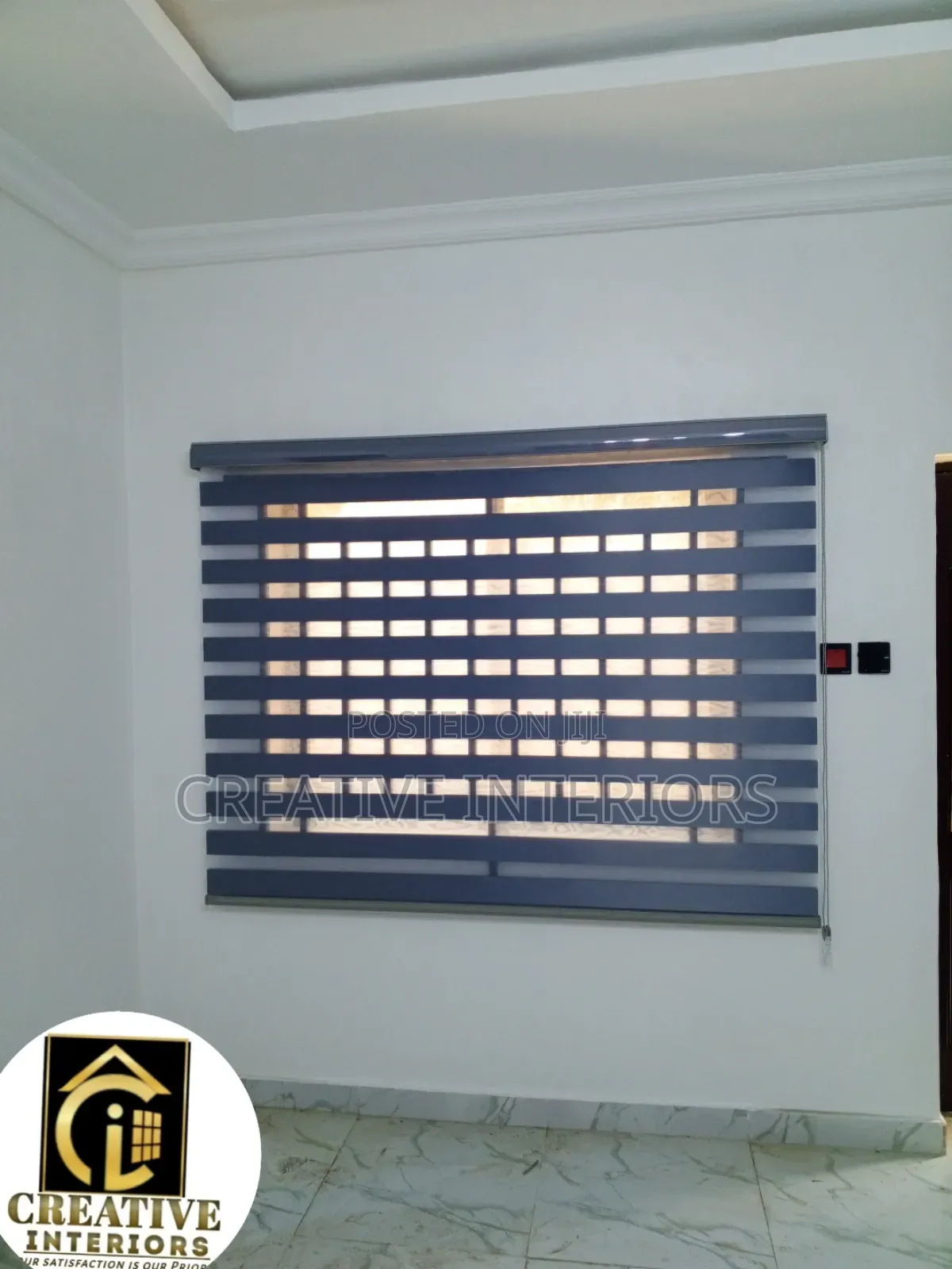 Grey Colour Day and Night Window Blinds