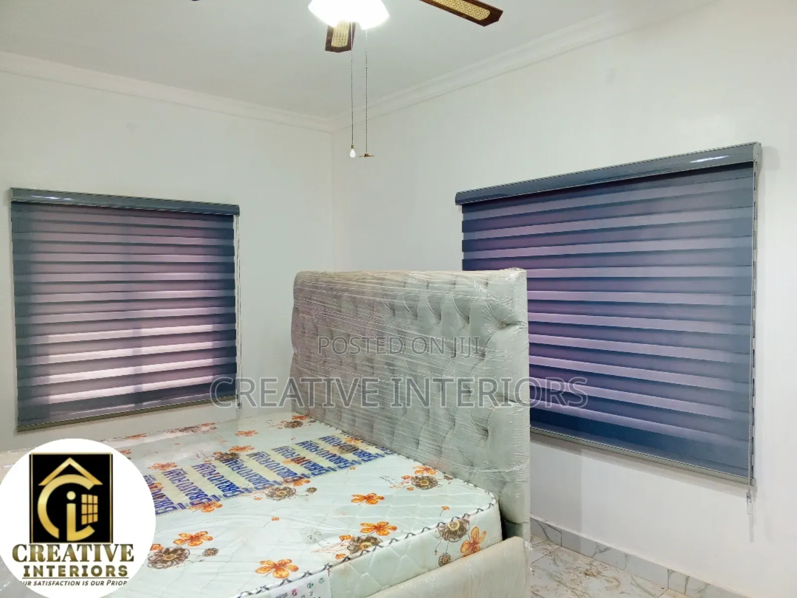 Grey Colour Day and Night Window Blinds