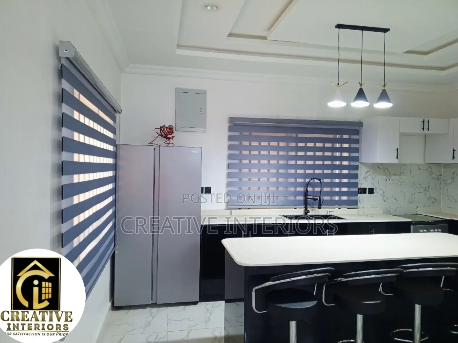 Grey Colour Day and Night Window Blinds