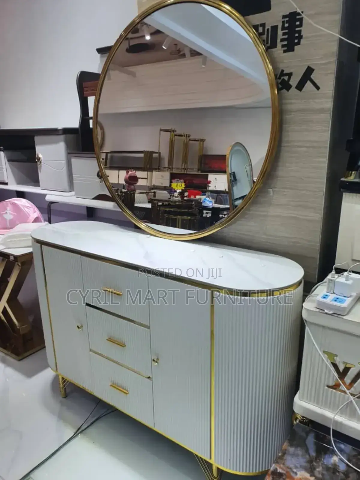Console Mirror With Drawers Round Mirror