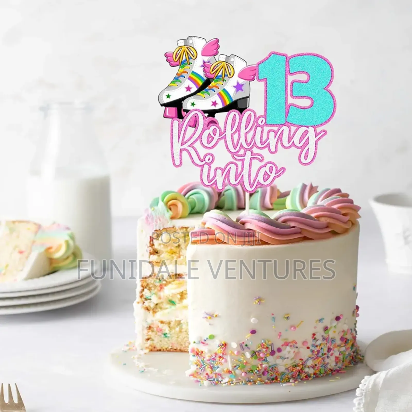 Rolling Into 13 Cake Topper