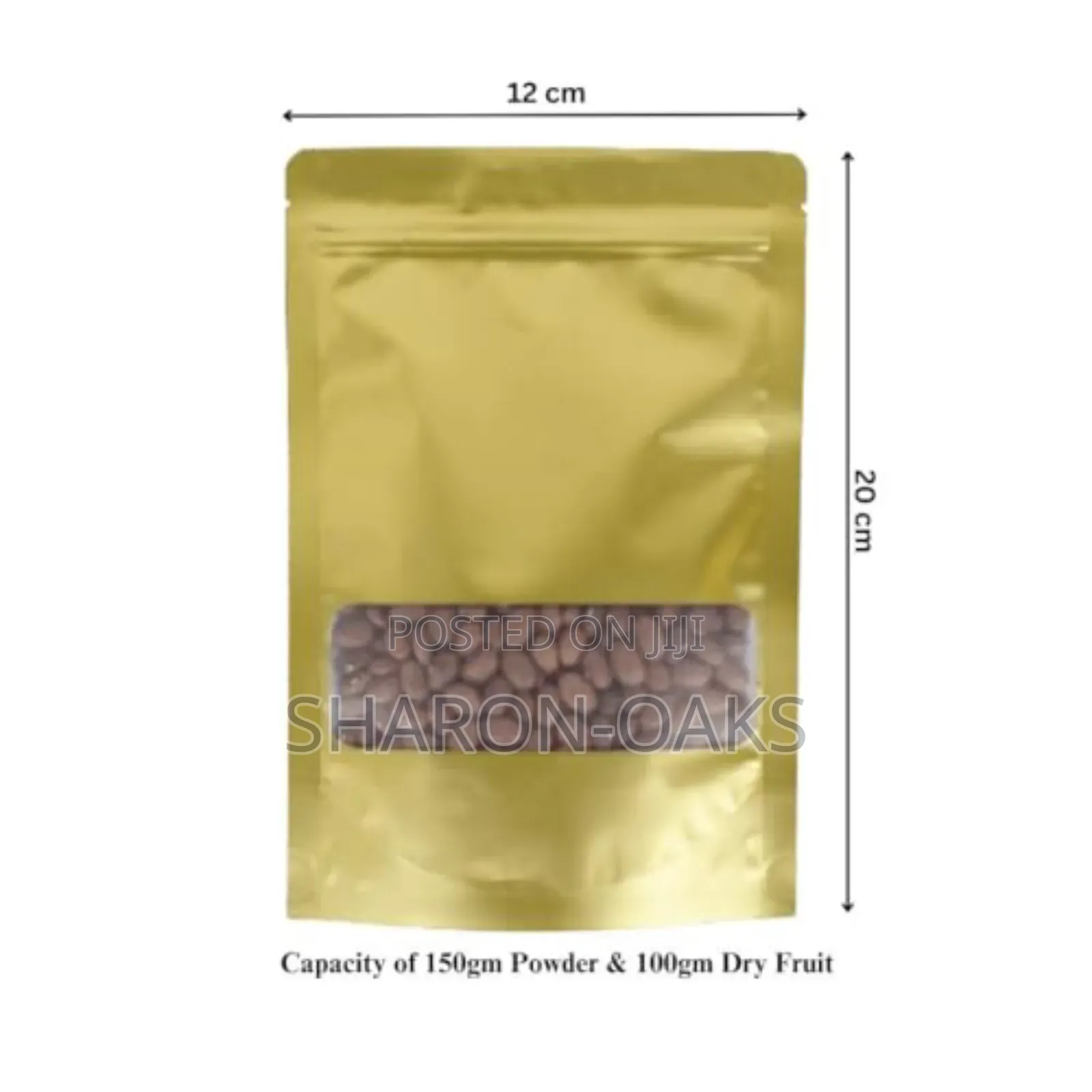12x20cm Gold Aluminum Foil Pouch