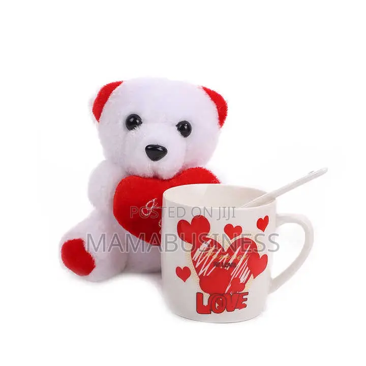 Valentine's Day Gift Coffee Mug and a Teddy Bear