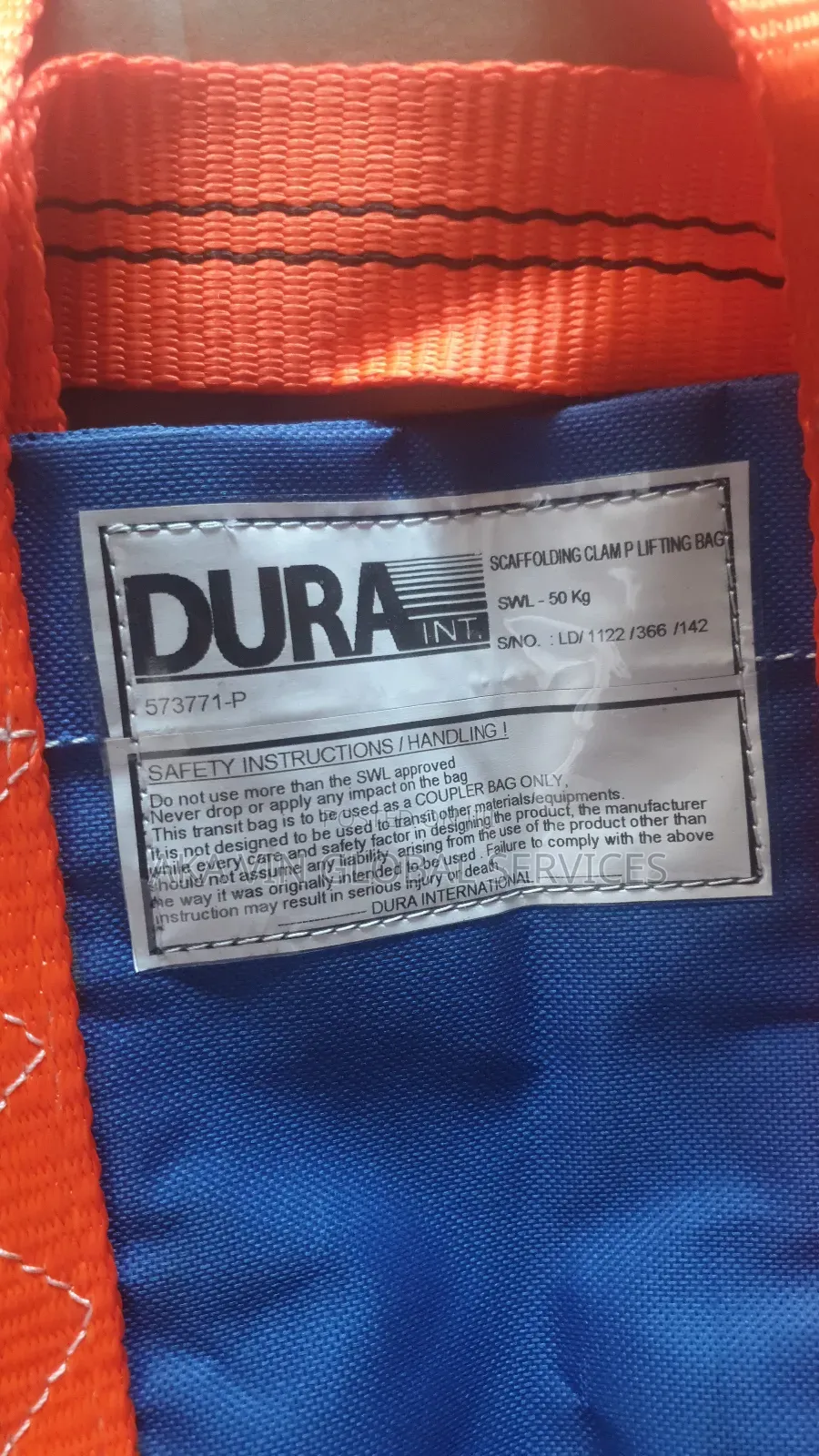 DURA Scaffolding Lifting Bag 50kg.