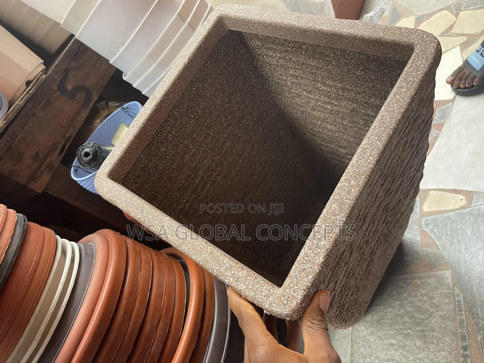 Big Square Shaped Fiber Flower Pots