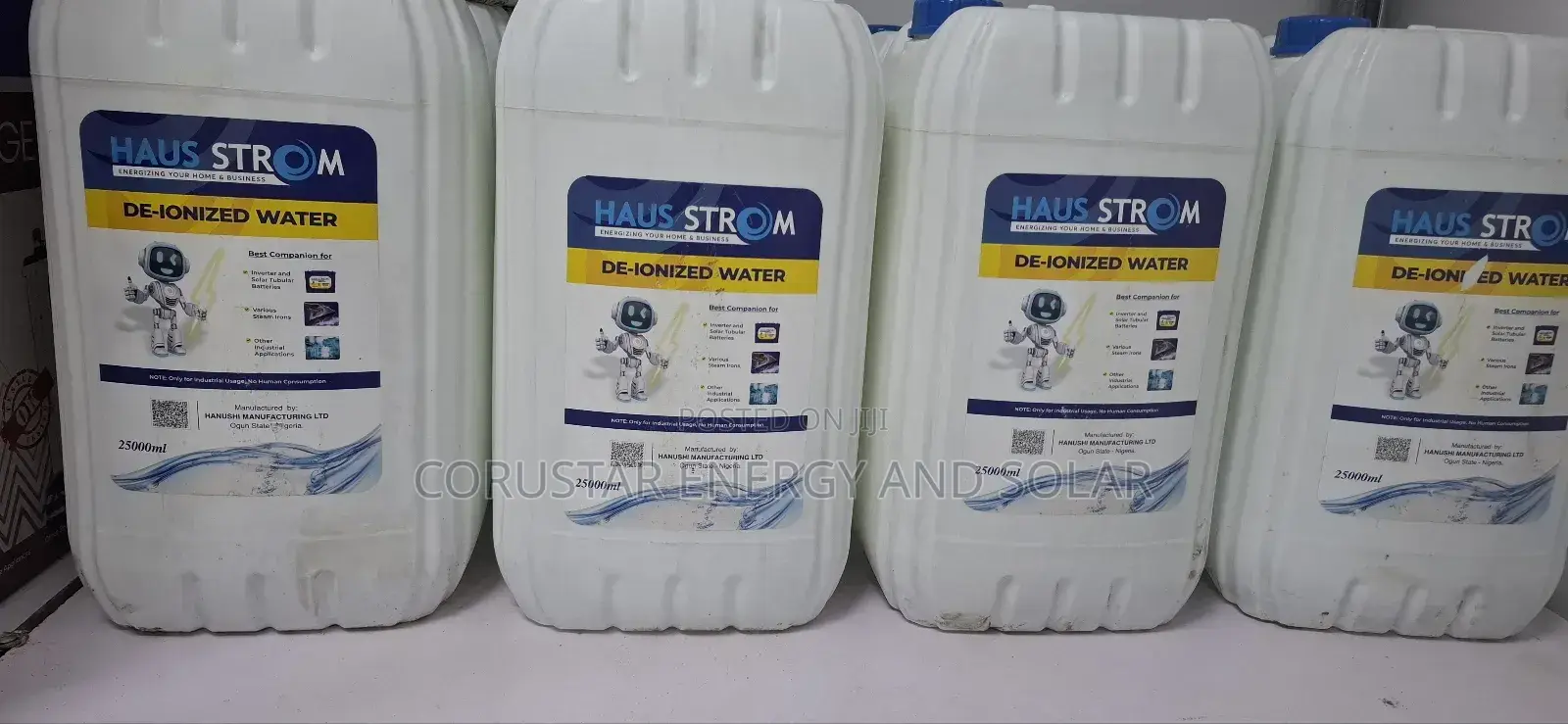 25 Liters De-Ionized Battery Water