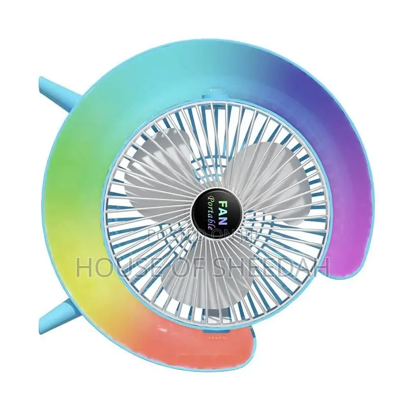 Color Marque Table Fan With Light for Dormitory Office Home