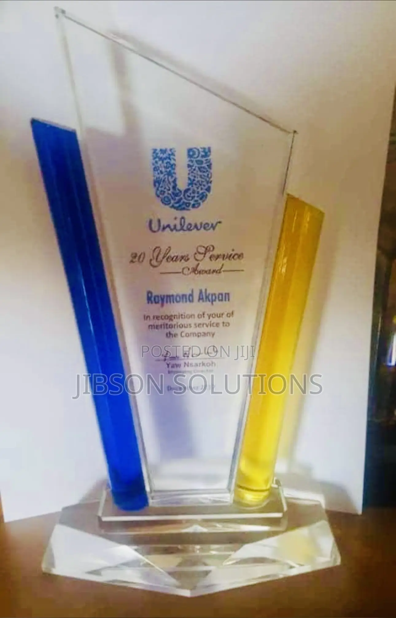 Acrylic Glass Ward Plaque