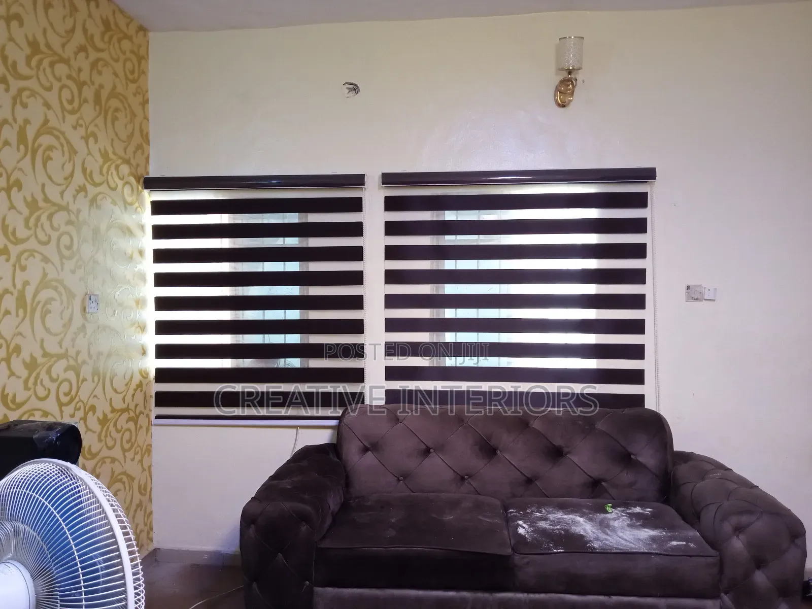 Plain Brown Day and Night Window Blinds