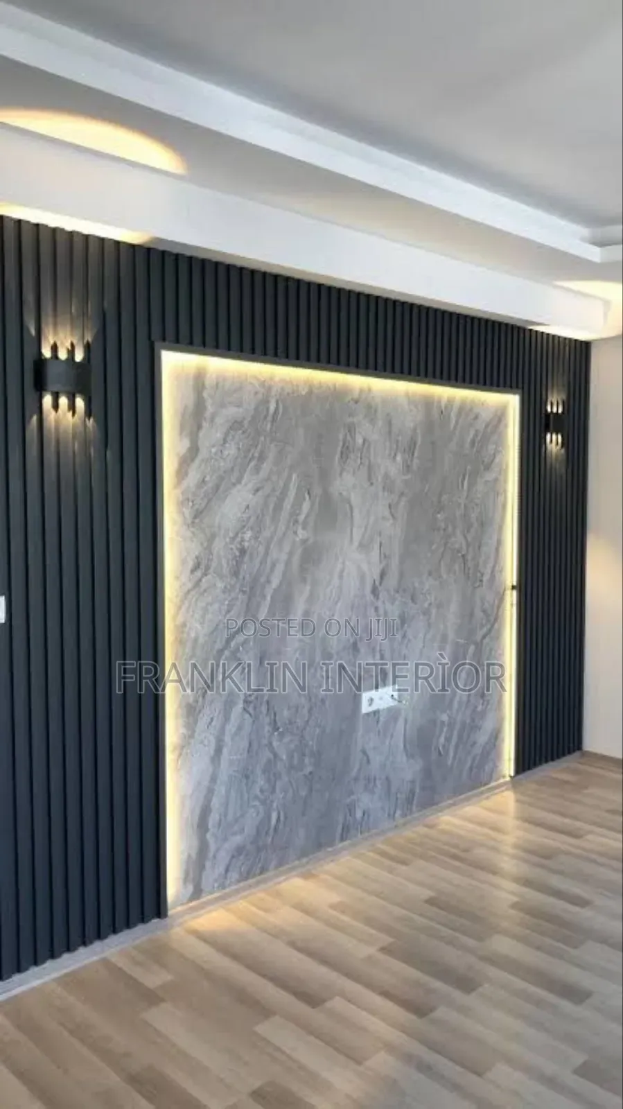 Design With Fluted Panel and Marble Sheet