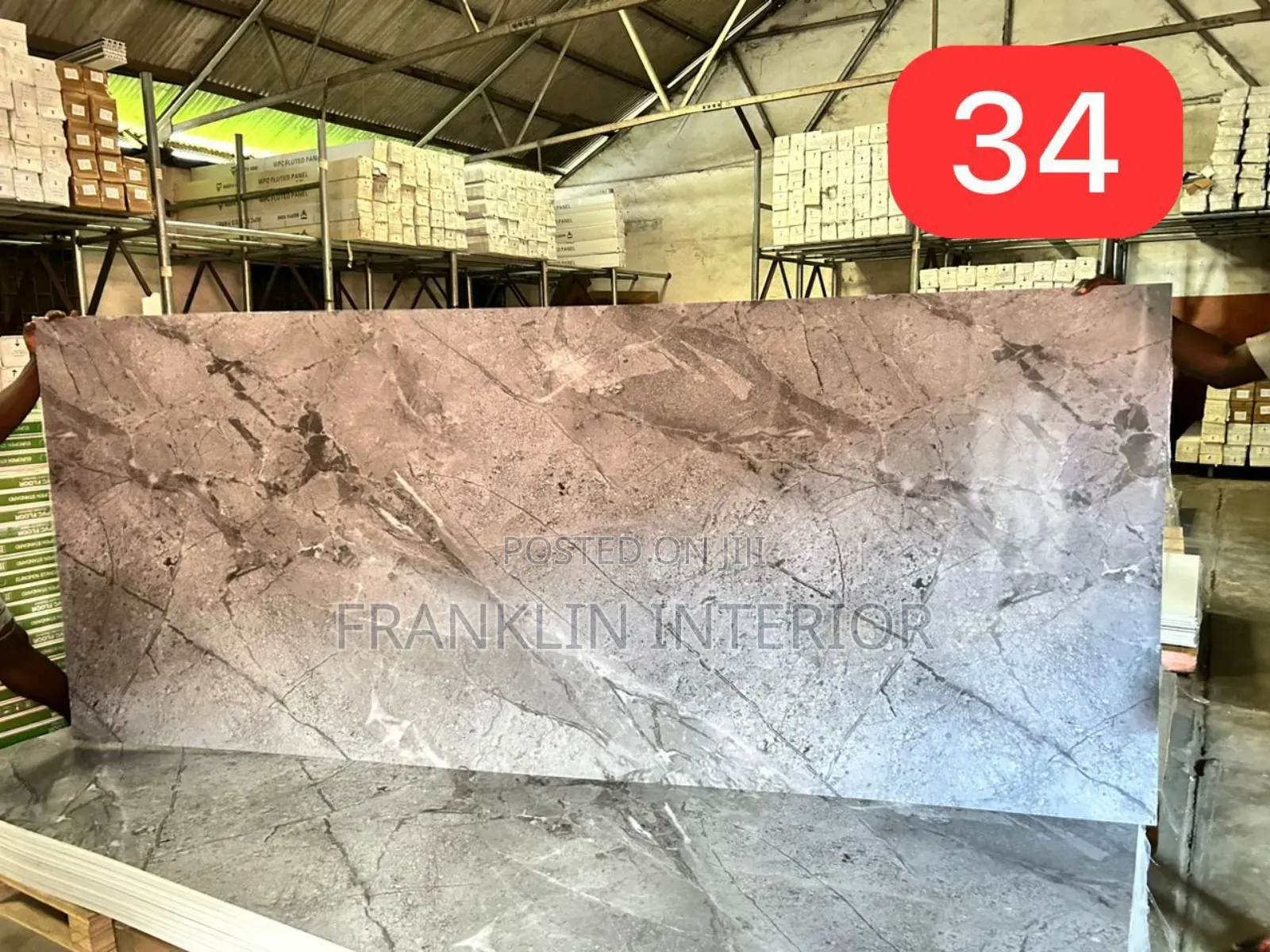 Design With Fluted Panel and Marble Sheet