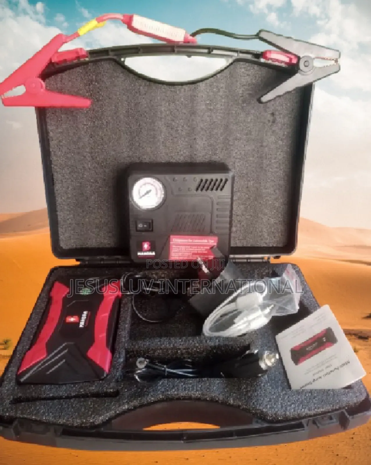 Jump Starter Battery Booster for Cars With Tyre Inflator
