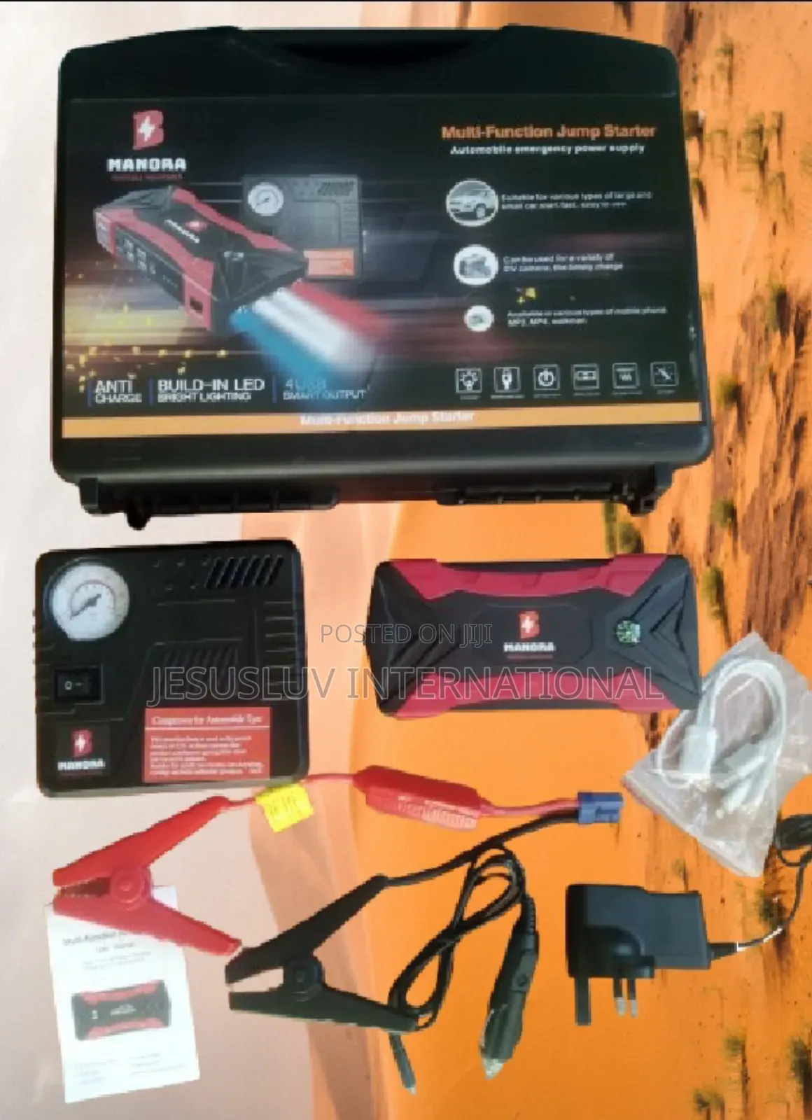 Jump Starter Battery Booster for Cars With Tyre Inflator