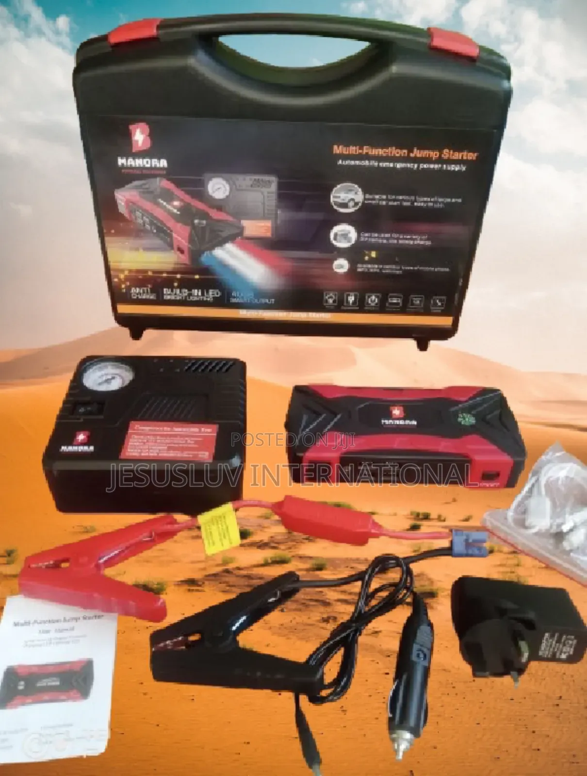 Jump Starter Battery Booster for Cars With Tyre Inflator