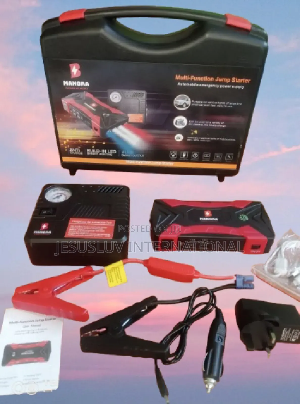 Jump Starter for Large Small Cars With Tyre Inflator Pump