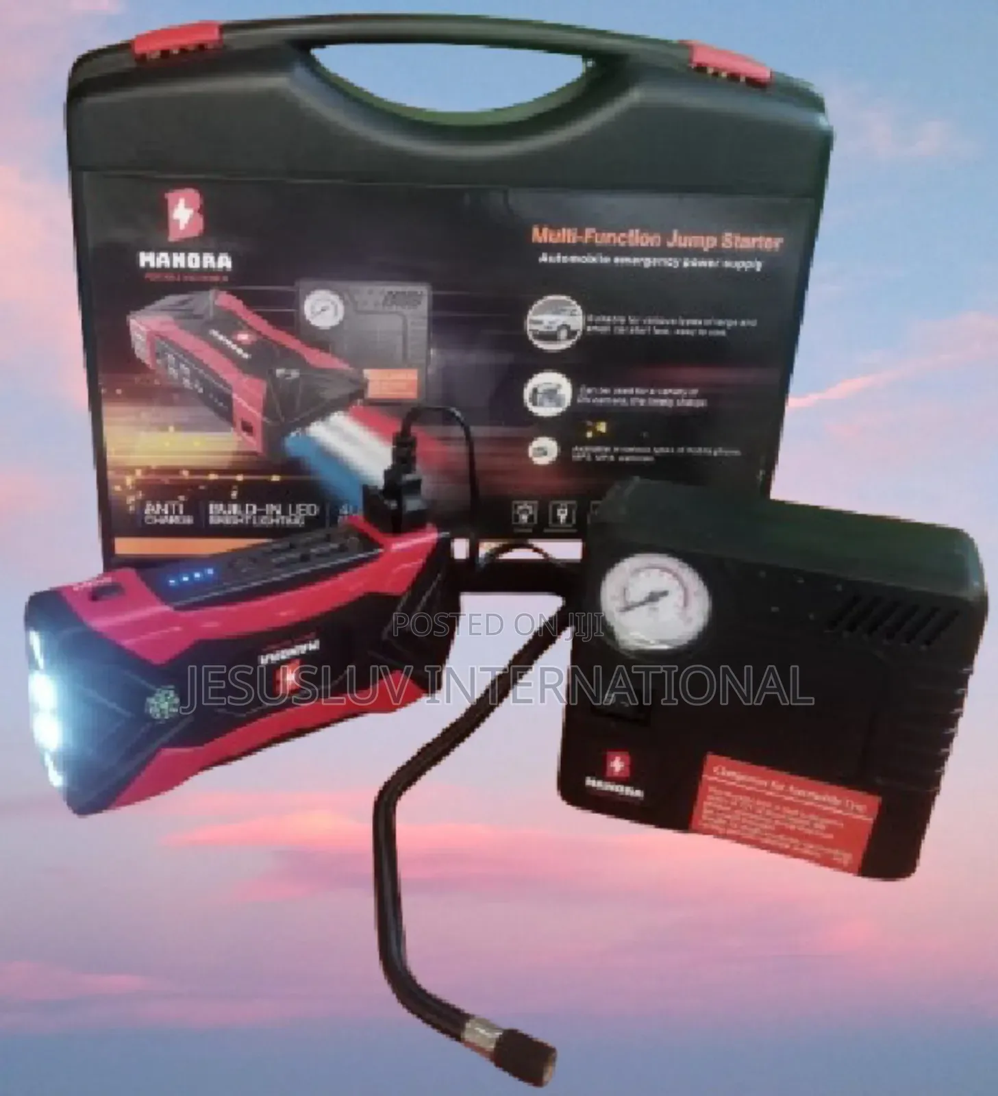 Jump Starter for Large Small Cars With Tyre Inflator Pump