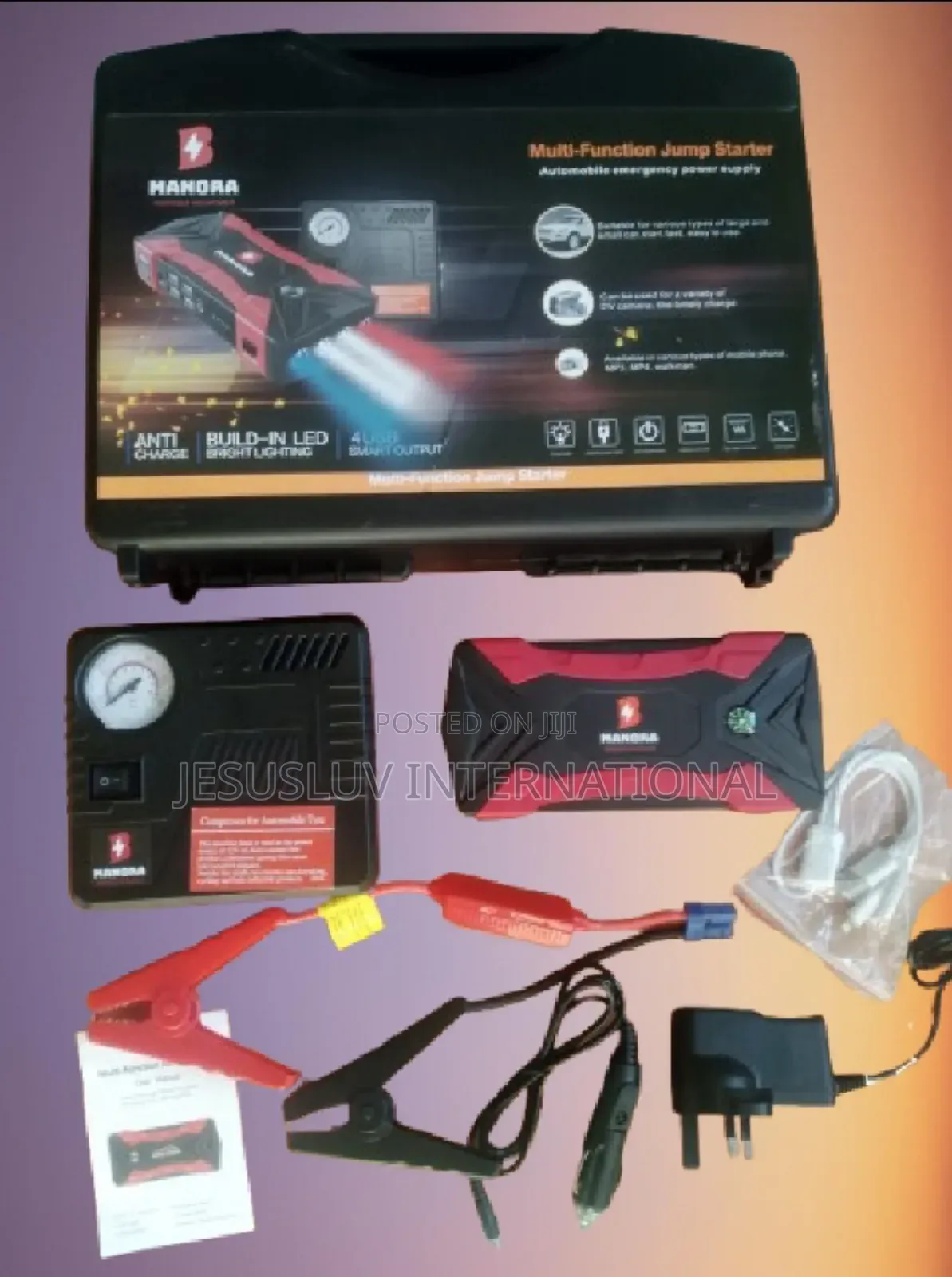 Jump Starter With Tyre Inflator 4USB for Changing Phones