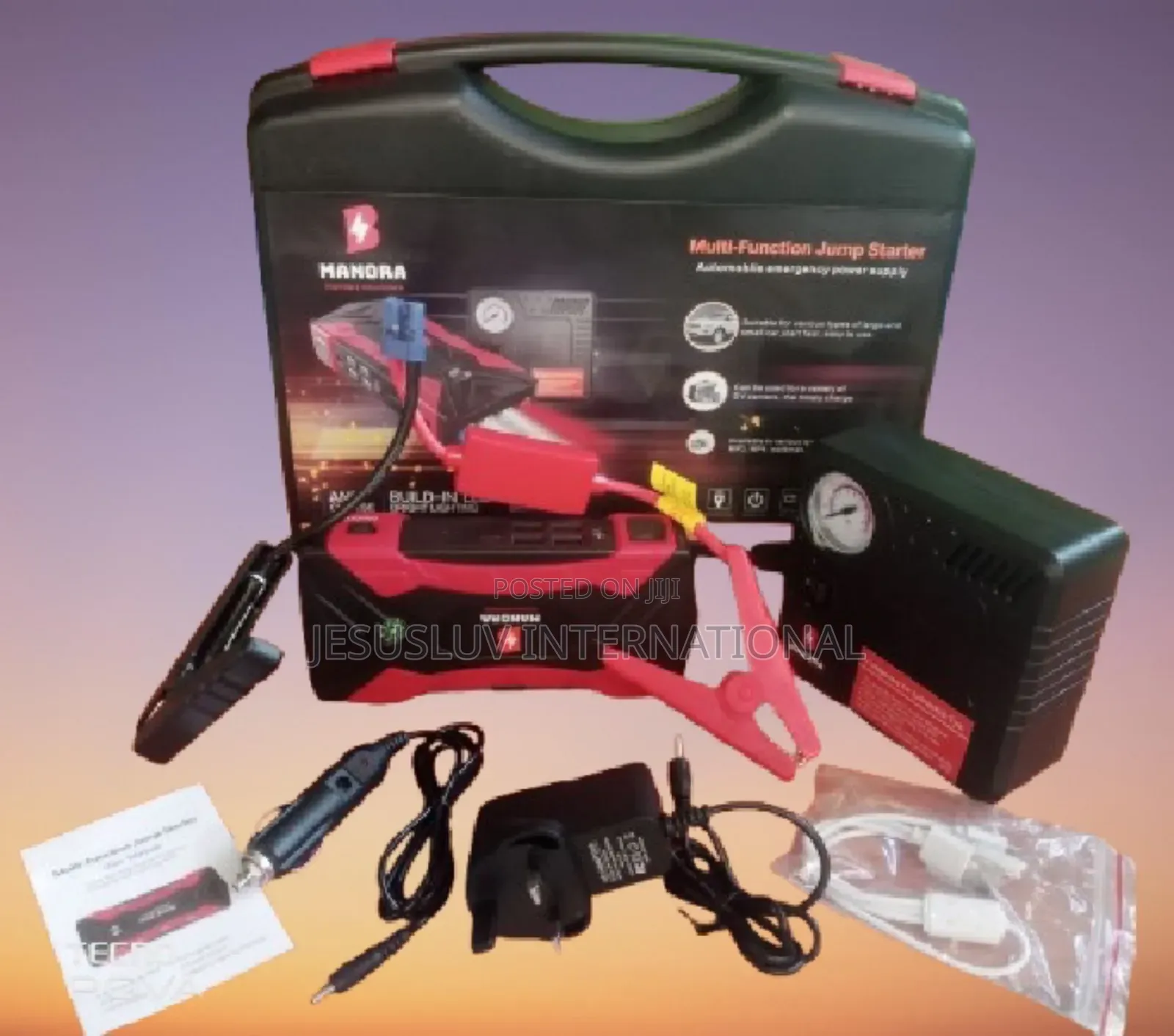 Jump Starter With Tyre Inflator 4USB for Changing Phones