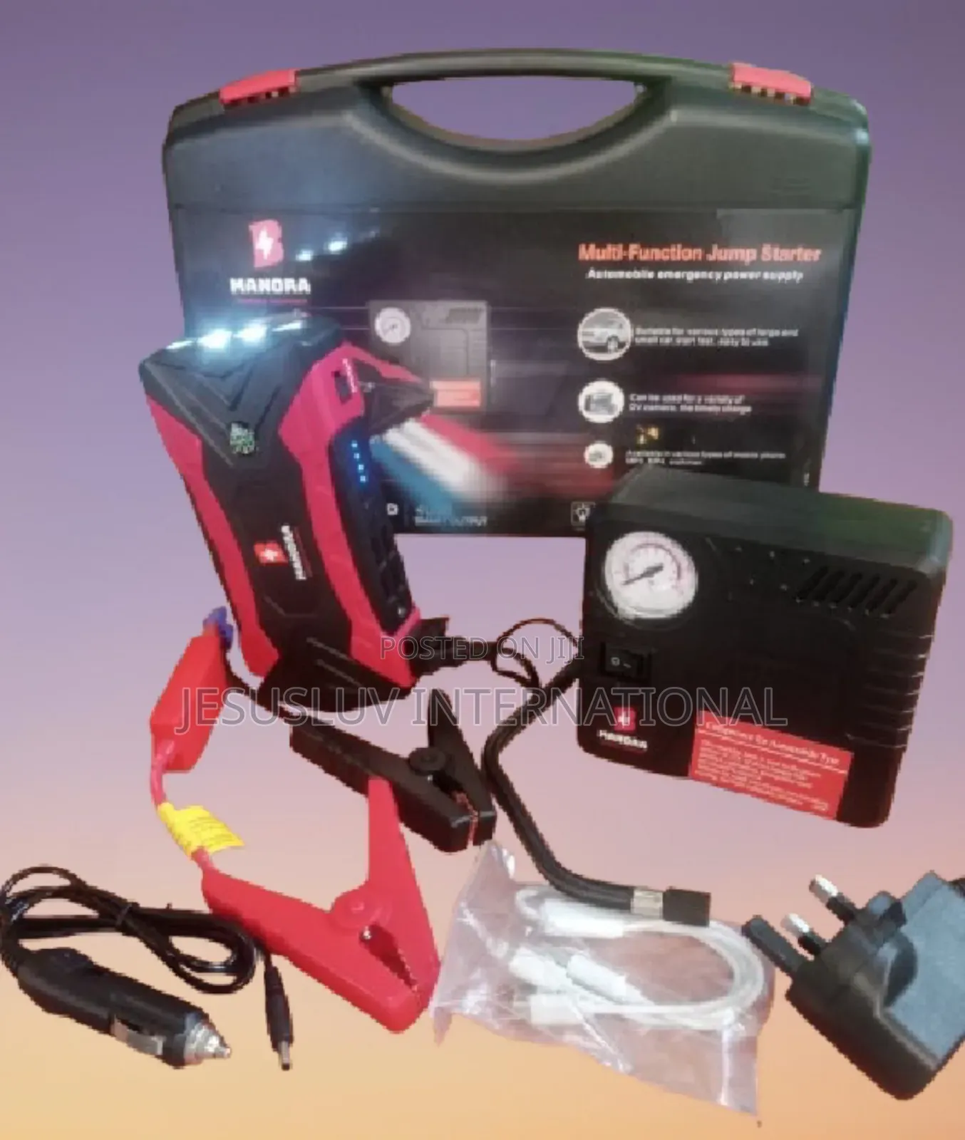 Jump Starter With Tyre Inflator 4USB for Changing Phones