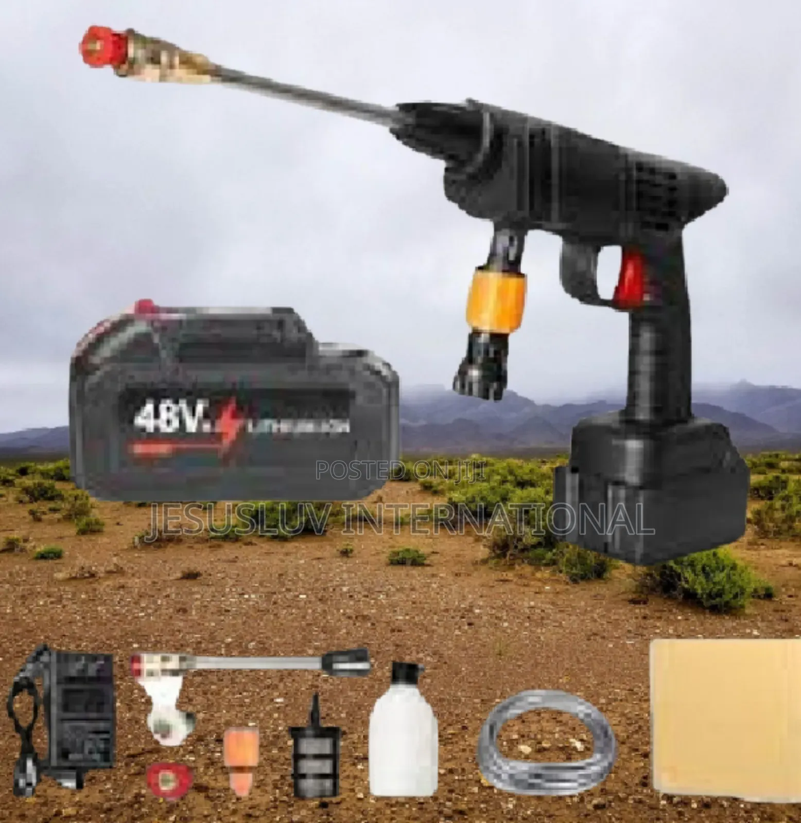 Cordless High Pressure Car Washer With 2 Batteries 48 Volts