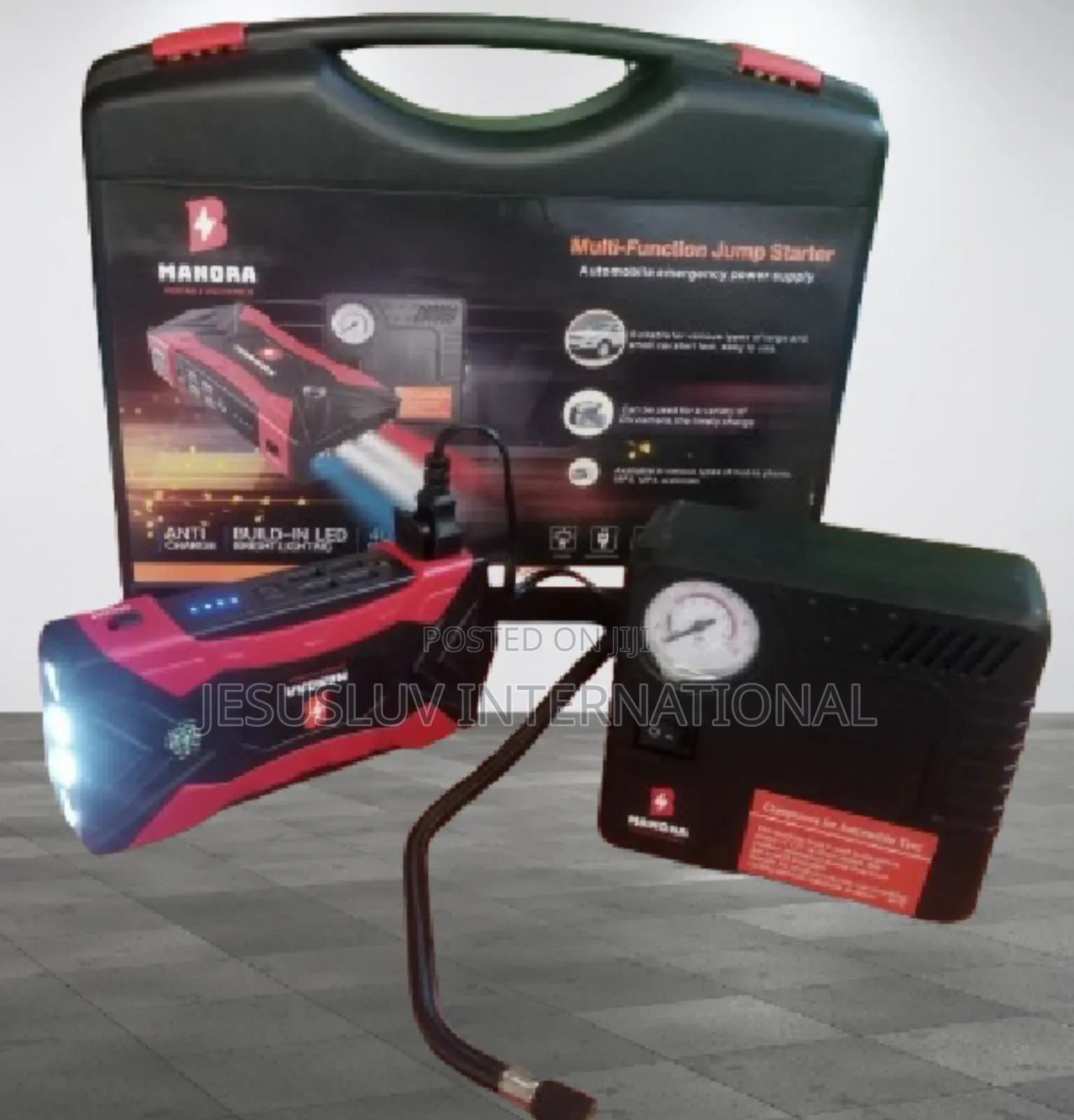 Powerful Jump Starter Battery Booster With Tyre Inflator