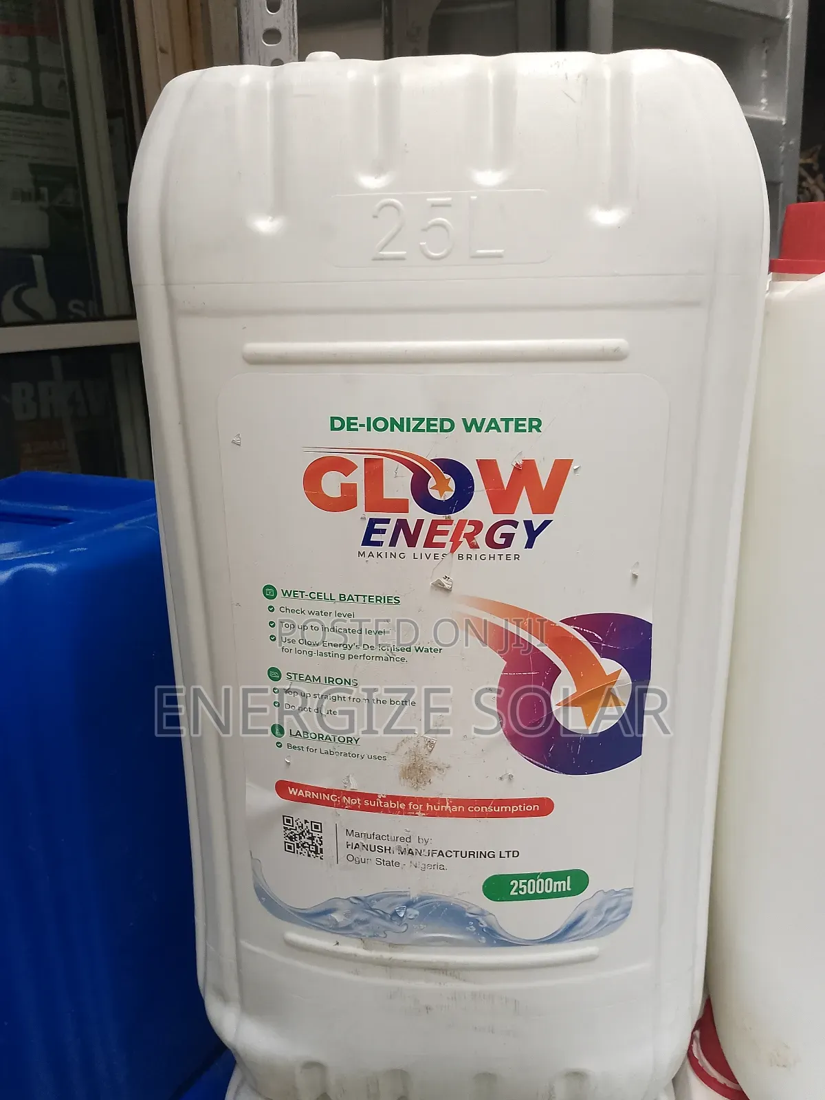 25 Litres Glow Energy Di-Ionzed Water
