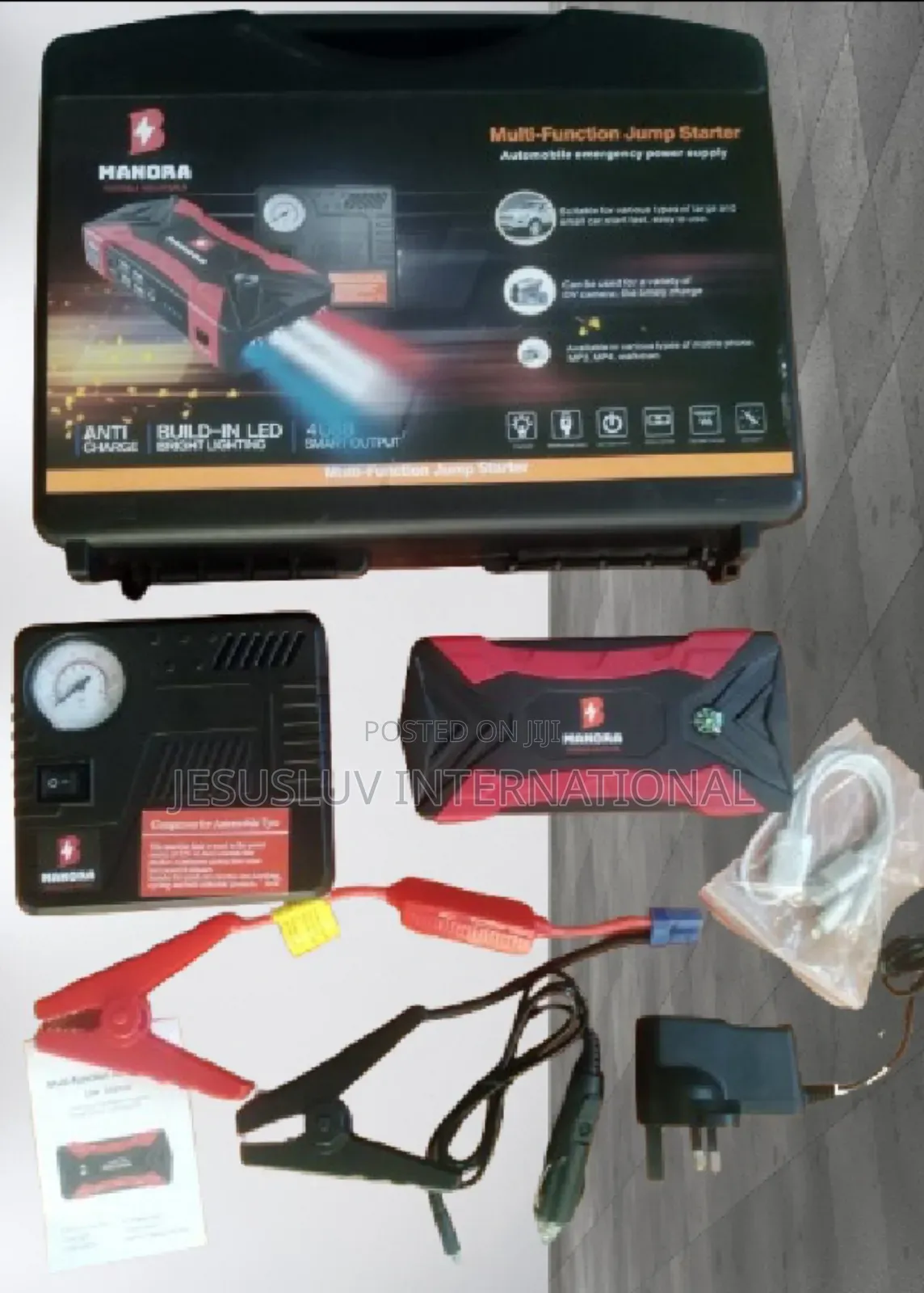 Multifunction Jump Starter With Tyre Inflator 4USB Port