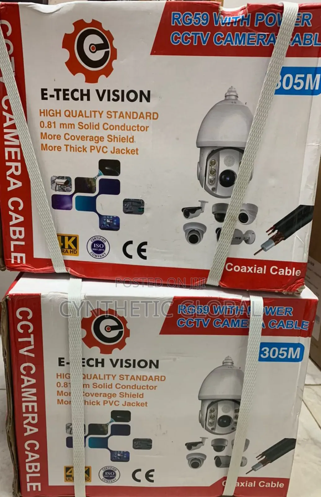 Quality E-Tech Vision RG59 With Power CCTV Camera Cable 305M