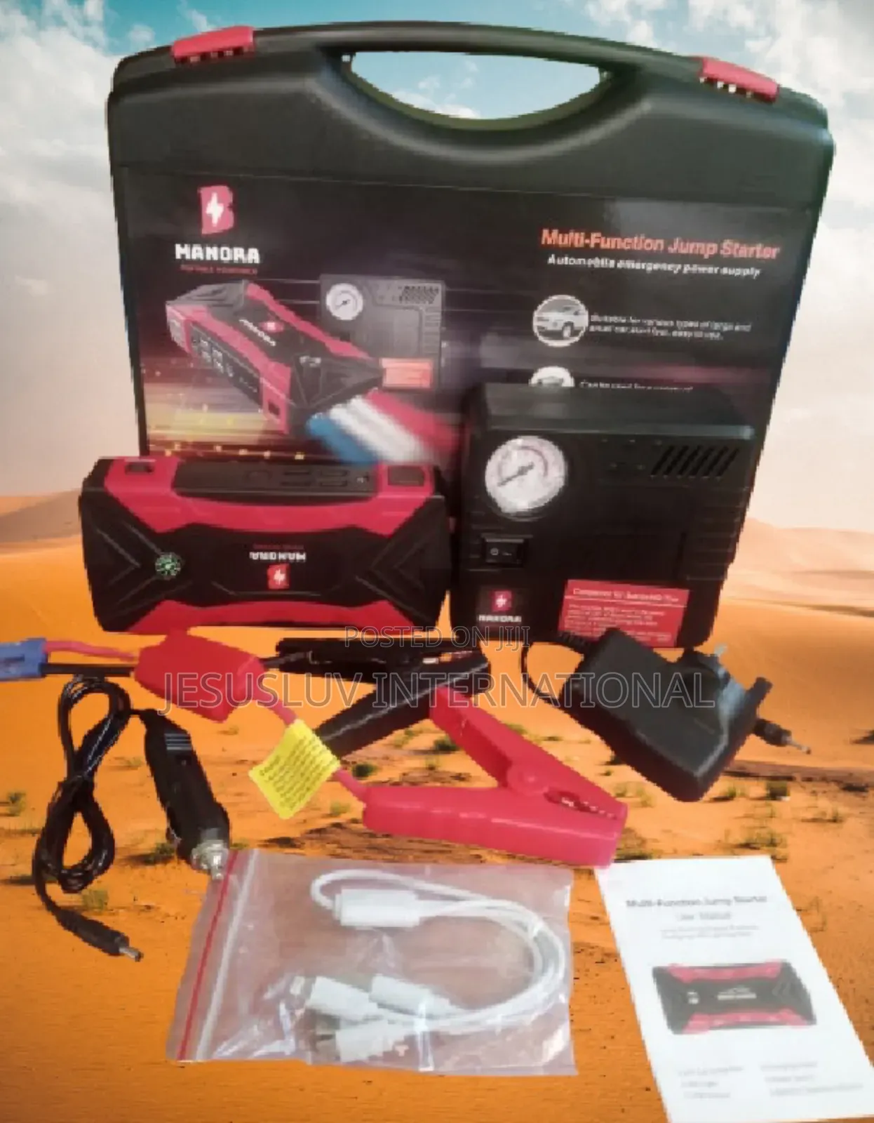 Multifunction Jump Starter With Tyre Inflator 4 USB Port