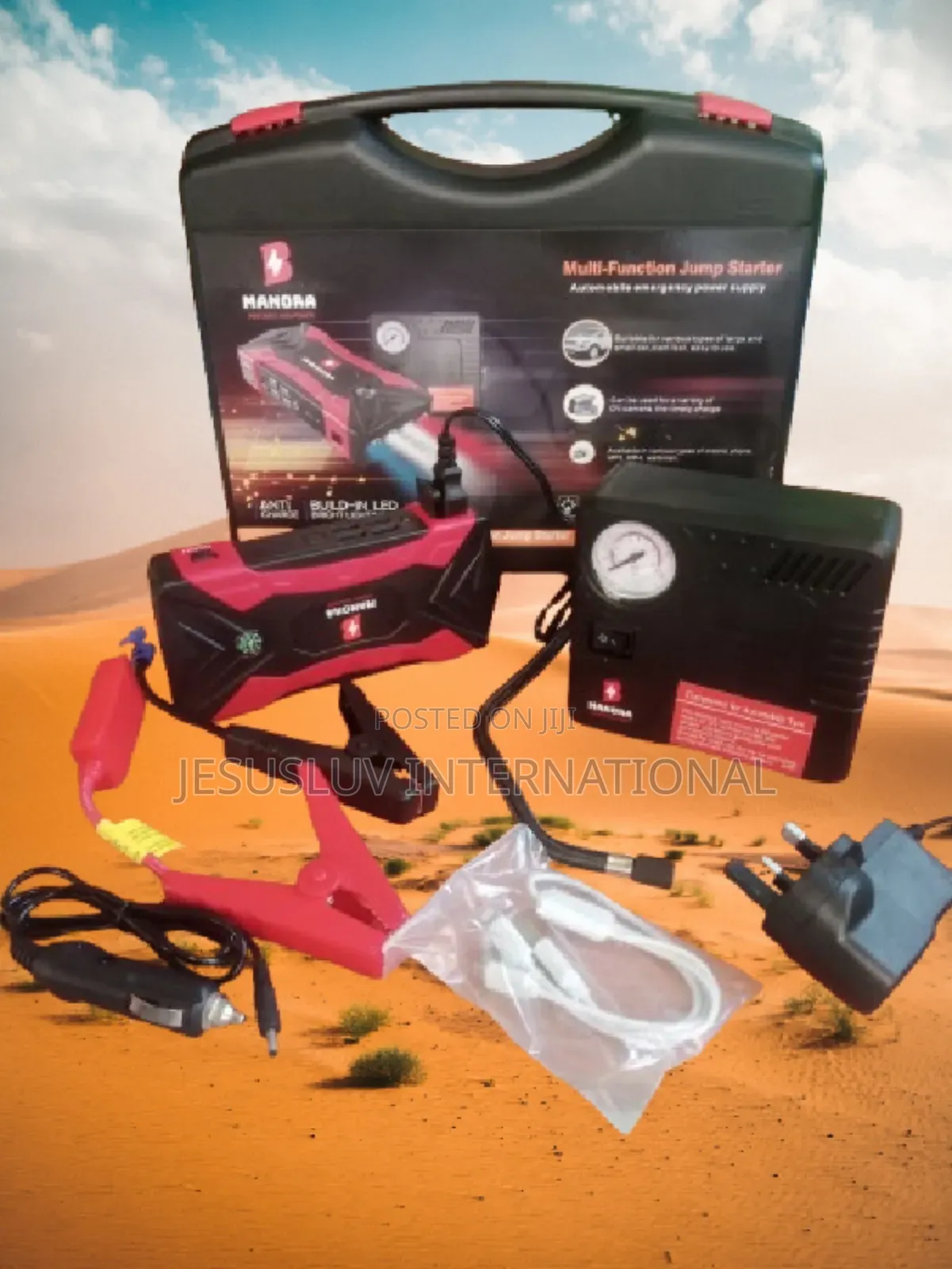 Multifunction Jump Starter With Tyre Inflator 4 USB Port