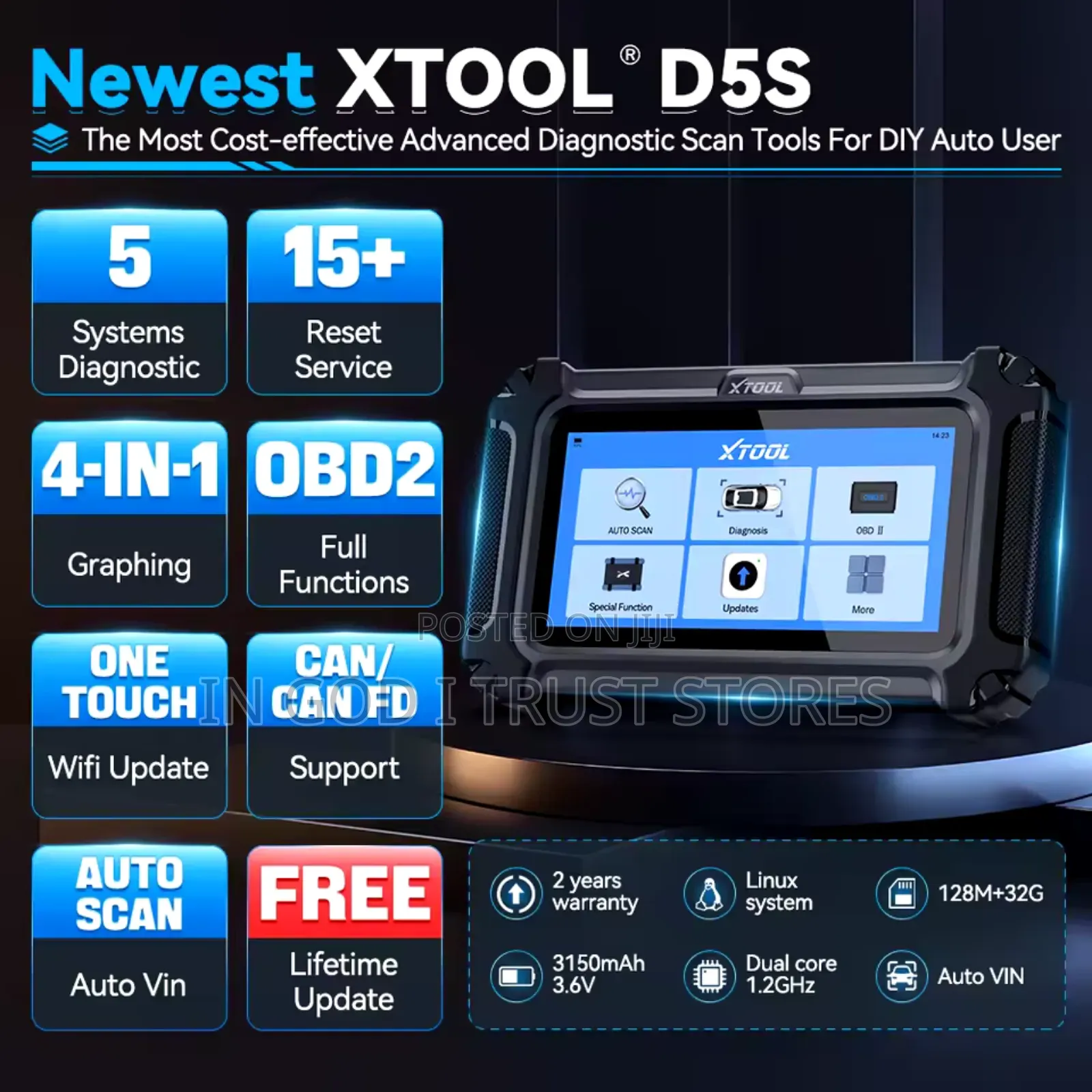 XTOOL D5S Car Diagnostic Tool Scanner