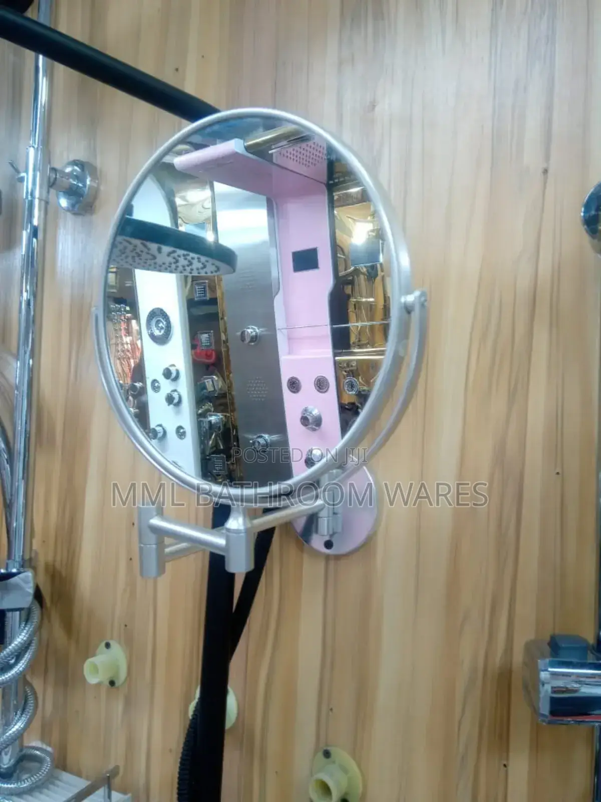 Gold Wall-Mounted Makeup and Magnifying Mirrors