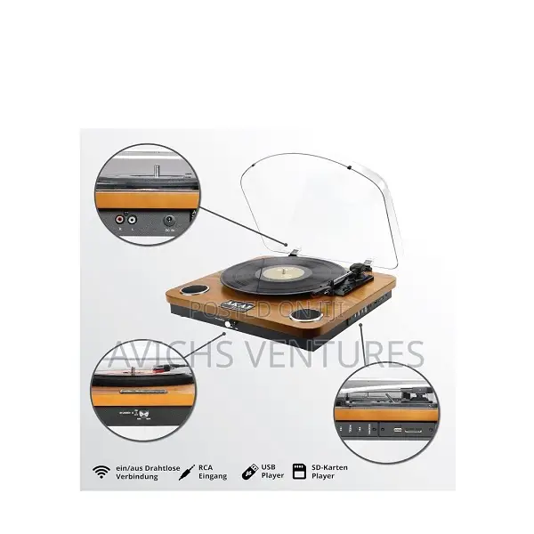 Akai Vintage Bluetooth Turntable With FM Radio SD USB