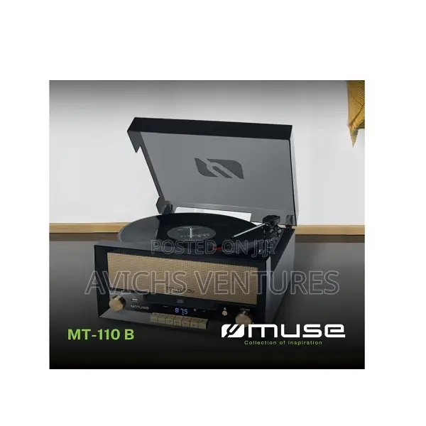 Muse Vintage Turntable Micro System Fm Radio Cd Player, Usb