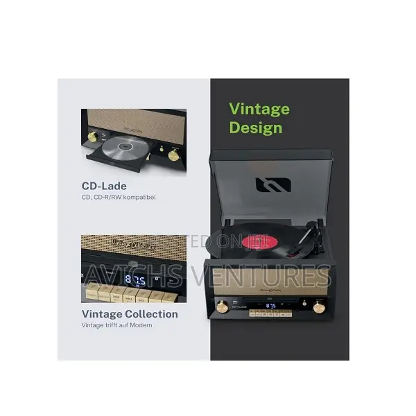 Muse Vintage Turntable Micro System Fm Radio Cd Player, Usb